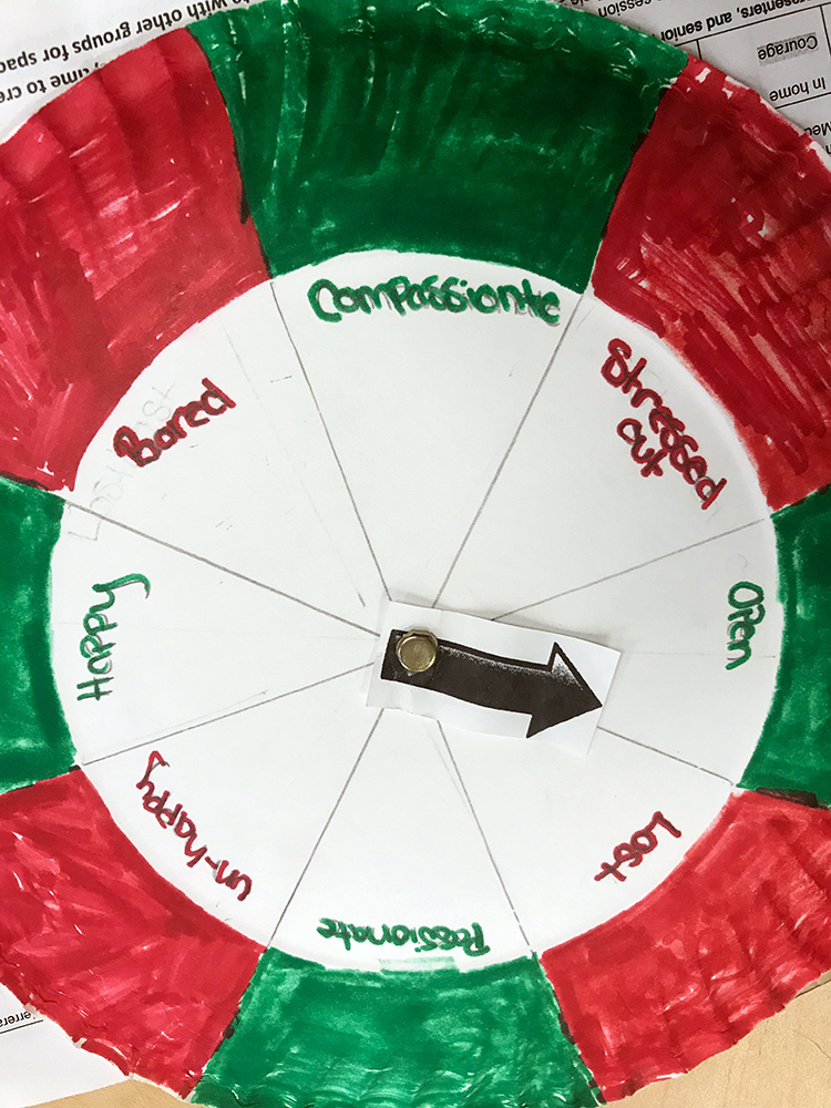 Taos High students made tools like this one to help them identify how they were feeling at different times during an emotional three-day retreat in October 2018.